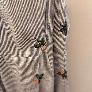 Lush Striped Dress with Embroidered Details